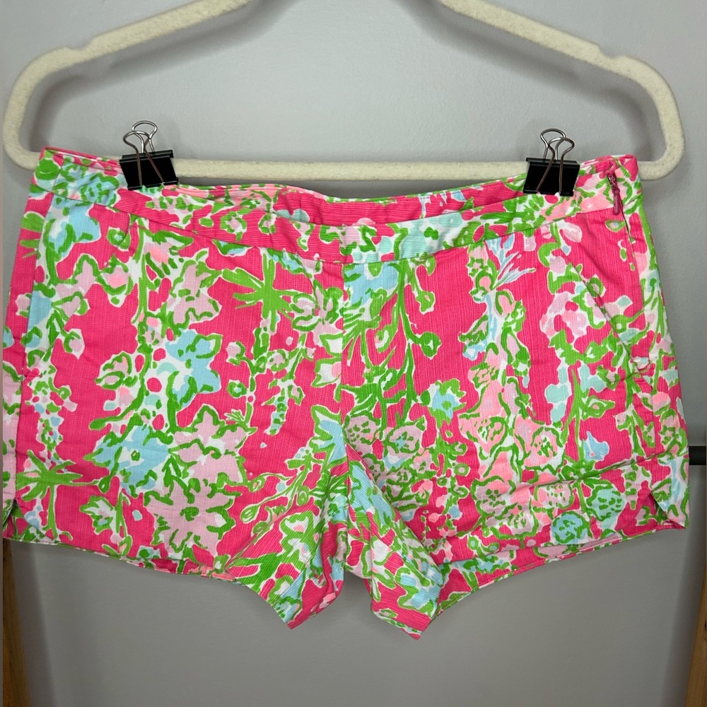 Authentic Lilly Pulitzer Pink and Green Floral Shorts